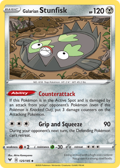 Galarian Stunfisk (125/185) [Sword & Shield: Vivid Voltage] | Tabernacle Games