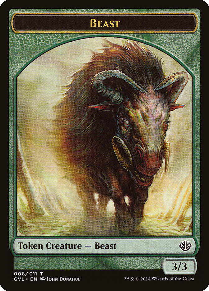 Beast Token (008/011) (Garruk vs. Liliana) [Duel Decks Anthology Tokens] | Tabernacle Games