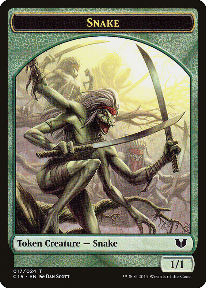 Snake Token (017/024) [Commander 2015 Tokens] | Tabernacle Games