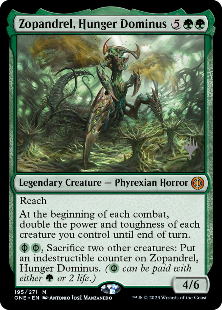 Zopandrel, Hunger Dominus (Promo Pack) [Phyrexia: All Will Be One Promos] | Tabernacle Games