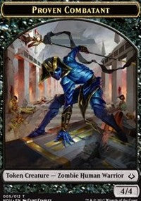 Proven Combatant // Cat Double-sided Token [Hour of Devastation Tokens] | Tabernacle Games