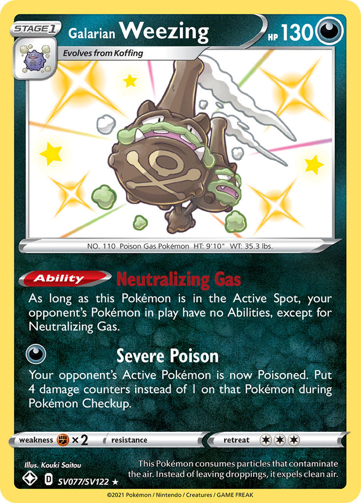 Galarian Weezing (SV077/SV122) [Sword & Shield: Shining Fates] | Tabernacle Games