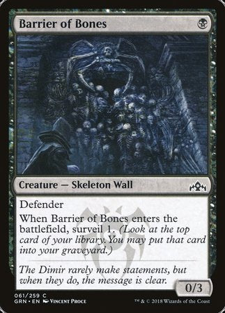 Barrier of Bones [Guilds of Ravnica] | Tabernacle Games