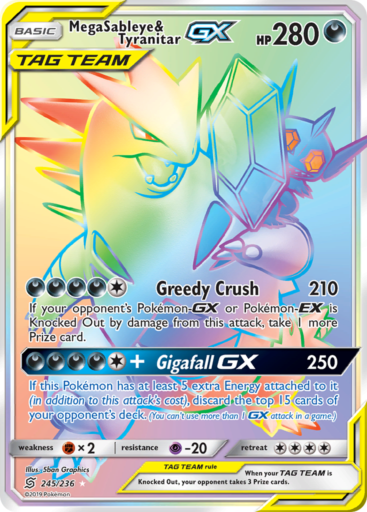 Mega Sableye & Tyranitar GX (245/236) [Sun & Moon: Unified Minds] | Tabernacle Games