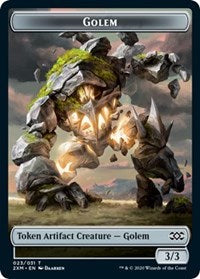 Golem // Elf Warrior Double-sided Token [Double Masters Tokens] | Tabernacle Games