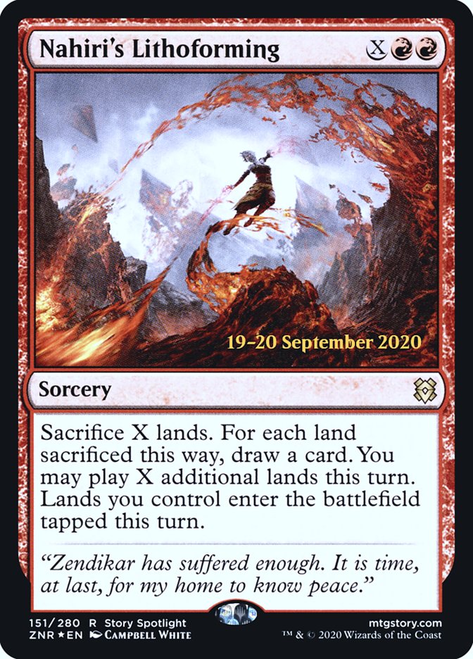 Nahiri's Lithoforming  [Zendikar Rising Prerelease Promos] | Tabernacle Games