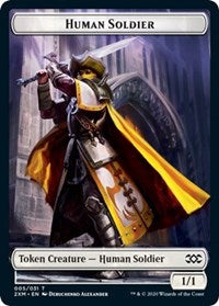 Human Soldier // Tuktuk the Returned Double-sided Token [Double Masters Tokens] | Tabernacle Games