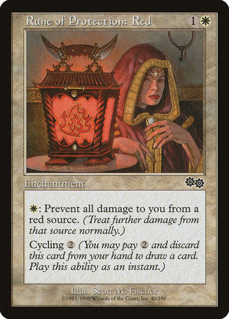 Rune of Protection: Red [Urza's Saga] | Tabernacle Games
