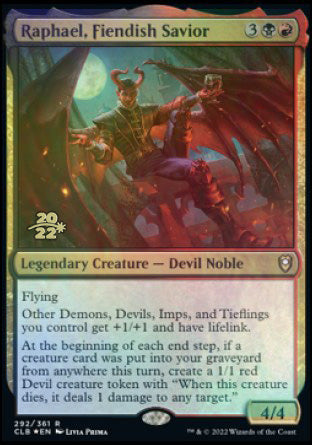 Raphael, Fiendish Savior [Commander Legends: Battle for Baldur's Gate Prerelease Promos] | Tabernacle Games