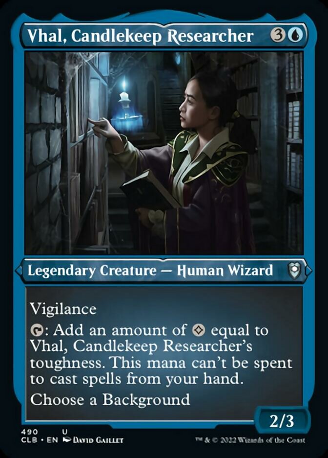 Vhal, Candlekeep Researcher (Foil Etched) [Commander Legends: Battle for Baldur's Gate] | Tabernacle Games