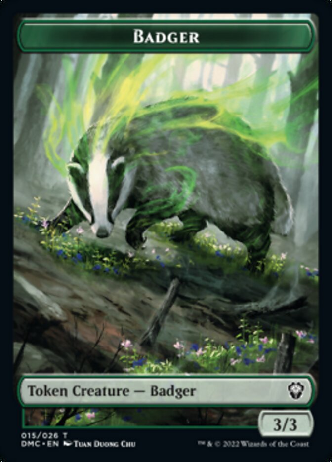 Saproling // Badger Double-sided Token [Dominaria United Tokens] | Tabernacle Games
