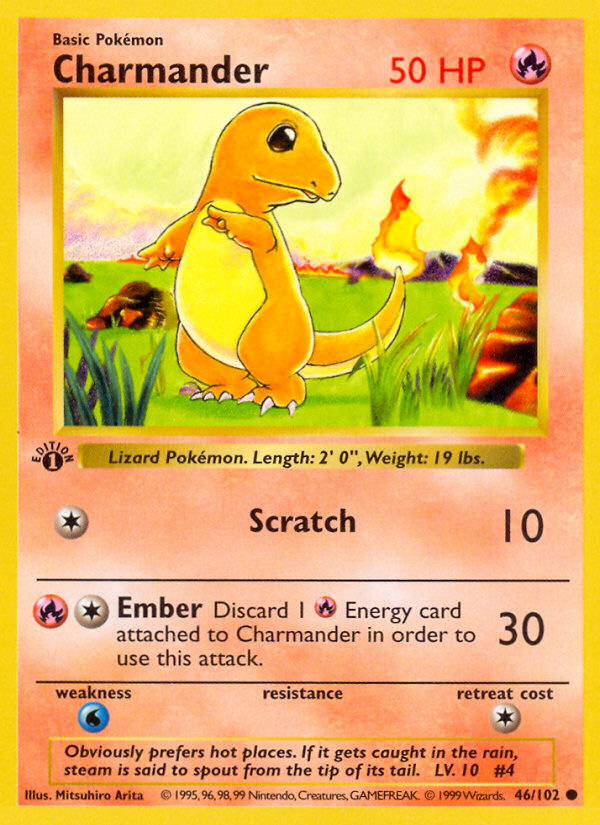 Charmander (46/102) (Shadowless) [Base Set 1st Edition] | Tabernacle Games