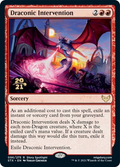 Draconic Intervention [Strixhaven: School of Mages Prerelease Promos] | Tabernacle Games