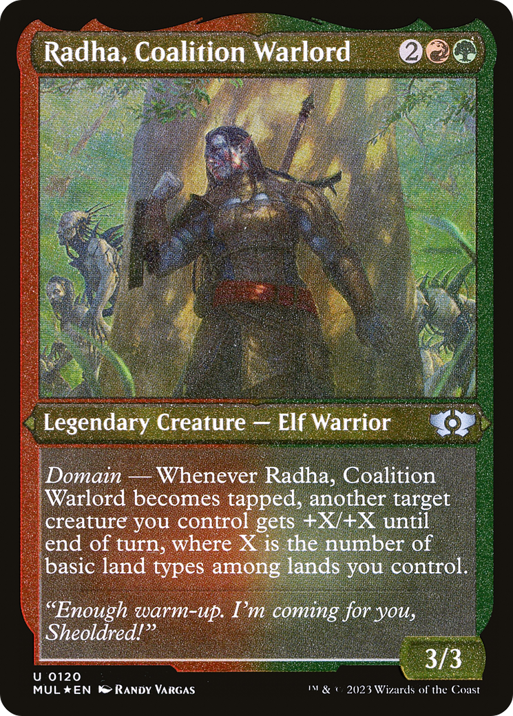 Radha, Coalition Warlord (Foil Etched) [Multiverse Legends] | Tabernacle Games