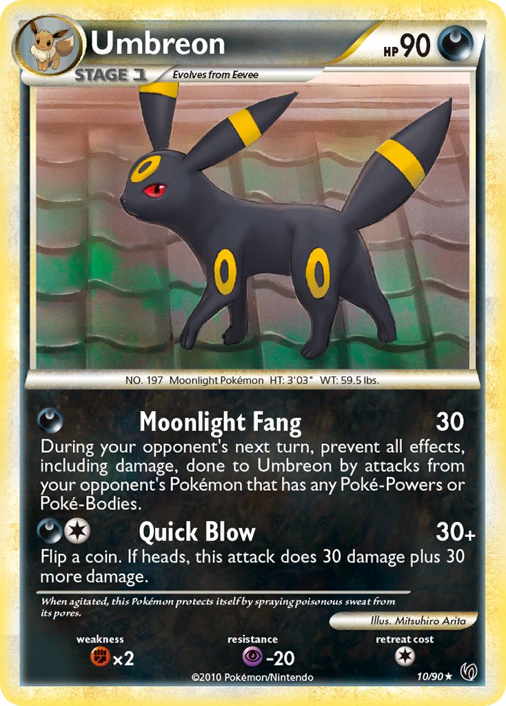 Umbreon (10/90) (Cracked Ice Holo) (Theme Deck Exclusive) [HeartGold & SoulSilver: Undaunted] | Tabernacle Games