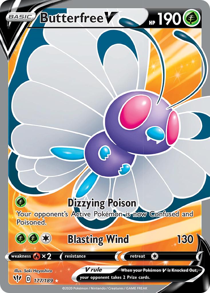 Butterfree V (177/189) [Sword & Shield: Darkness Ablaze] | Tabernacle Games