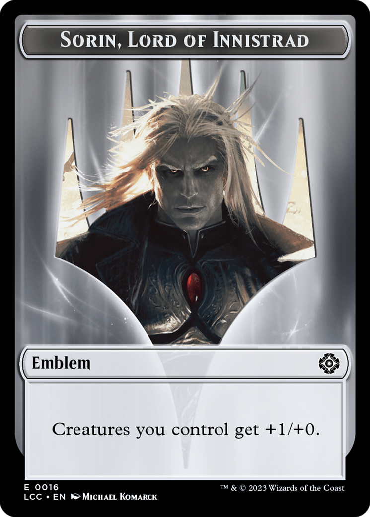 Emblem - Sorin, Lord of Innistrad // Vampire (0004) Double-Sided Token [The Lost Caverns of Ixalan Commander Tokens] | Tabernacle Games