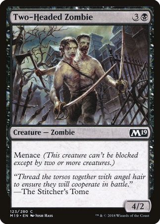 Two-Headed Zombie [Core Set 2019] | Tabernacle Games