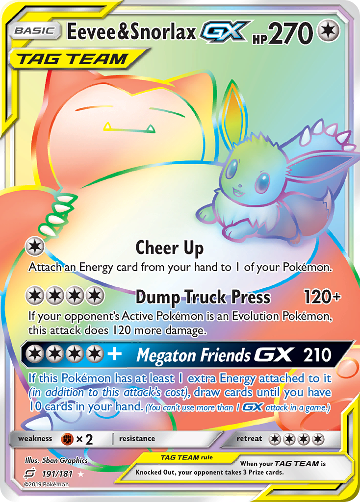 Eevee & Snorlax GX (191/181) [Sun & Moon: Team Up] | Tabernacle Games