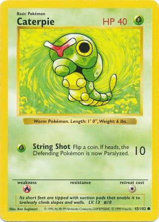 Caterpie (45/102) [Base Set Shadowless Unlimited] | Tabernacle Games