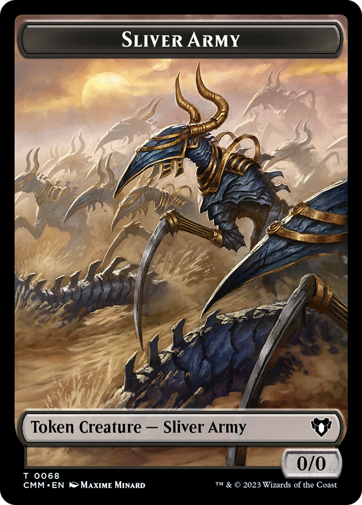 Sliver Army // Sliver Double-Sided Token [Commander Masters Tokens] | Tabernacle Games