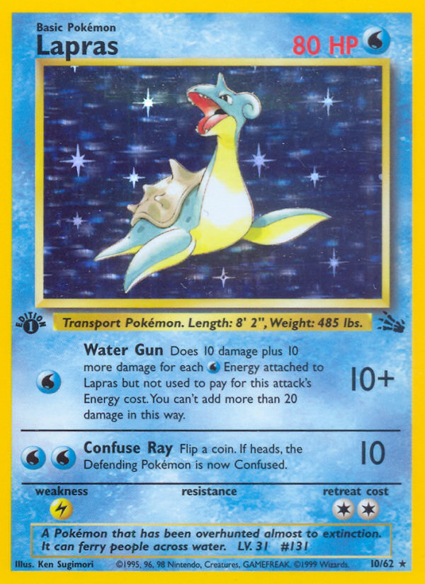 Lapras (10/62) [Fossil 1st Edition] | Tabernacle Games