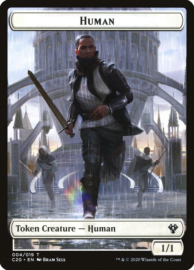 Human // Treasure Double-sided Token [Commander 2020 Tokens] | Tabernacle Games