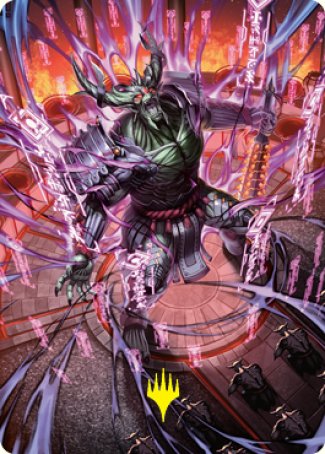 Hidetsugu, Devouring Chaos Art Card (Gold-Stamped Signature) [Kamigawa: Neon Dynasty Art Series] | Tabernacle Games
