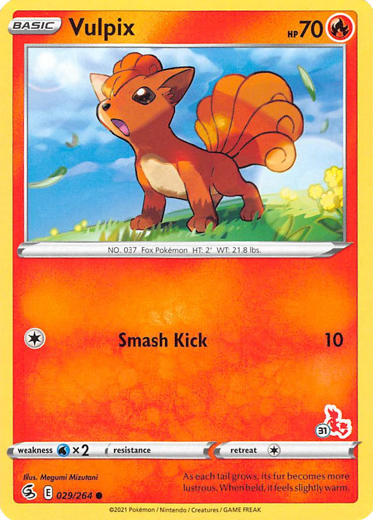 Vulpix (029/264) (Cinderace Stamp #31) [Battle Academy 2022] | Tabernacle Games