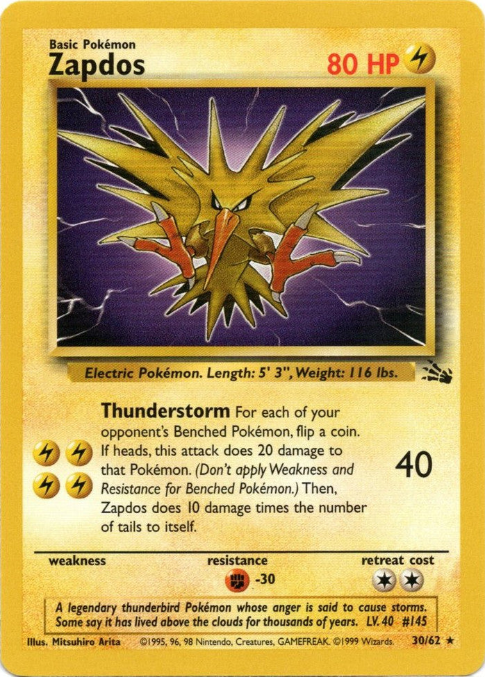 Zapdos (30/62) [Fossil Unlimited] | Tabernacle Games