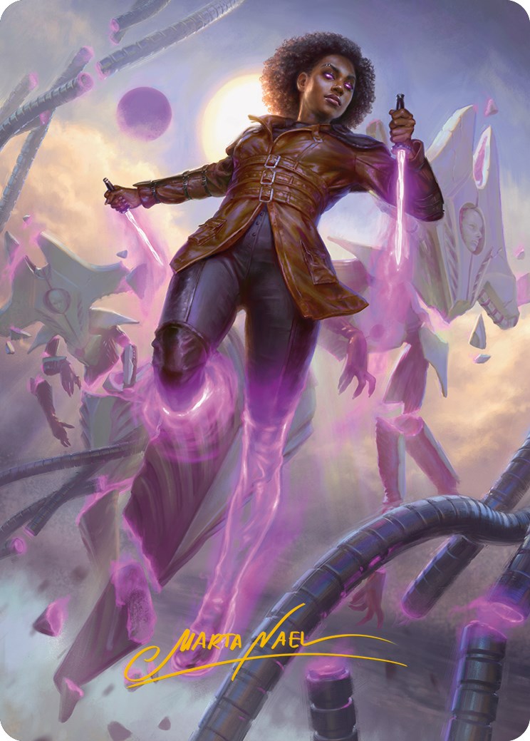 Kaya, Intangible Slayer Art Card (Gold-Stamped Signature) [Phyrexia: All Will Be One Art Series] | Tabernacle Games