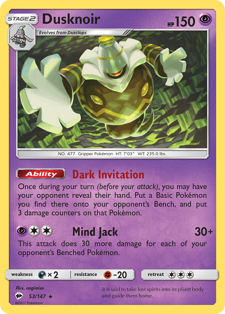 Dusknoir (53/147) [Sun & Moon: Burning Shadows] | Tabernacle Games