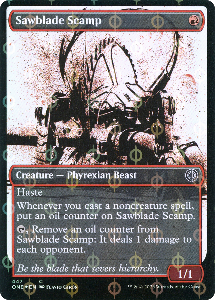 Sawblade Scamp (Showcase Ichor Step-and-Compleat Foil) [Phyrexia: All Will Be One] | Tabernacle Games