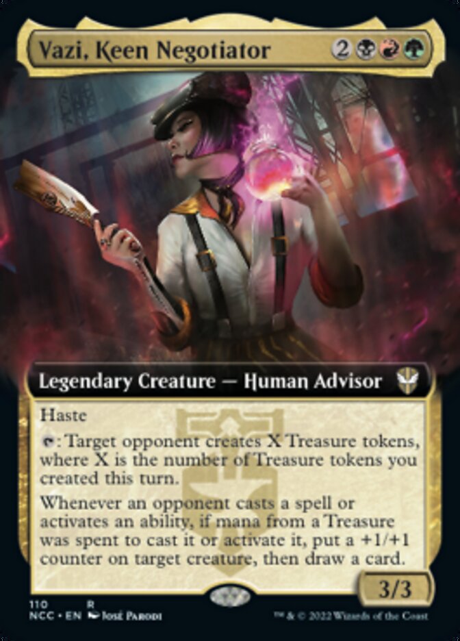 Vazi, Keen Negotiator (Extended Art) [Streets of New Capenna Commander] | Tabernacle Games