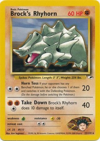 Brock's Rhyhorn (22/132) [Gym Heroes Unlimited] | Tabernacle Games