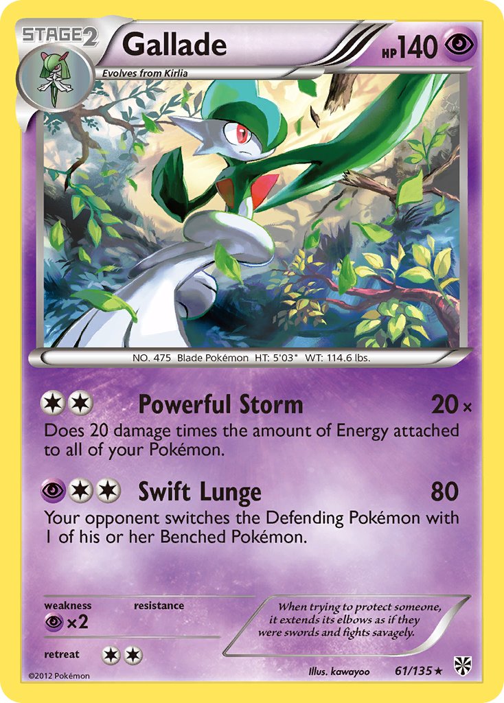 Gallade (61/135) (Cosmos Holo) (Blister Exclusive) [Black & White: Plasma Storm] | Tabernacle Games