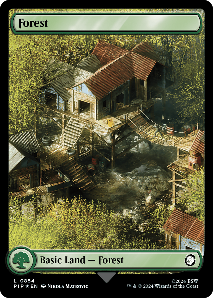 Forest (0854) (Surge Foil) [Fallout] | Tabernacle Games