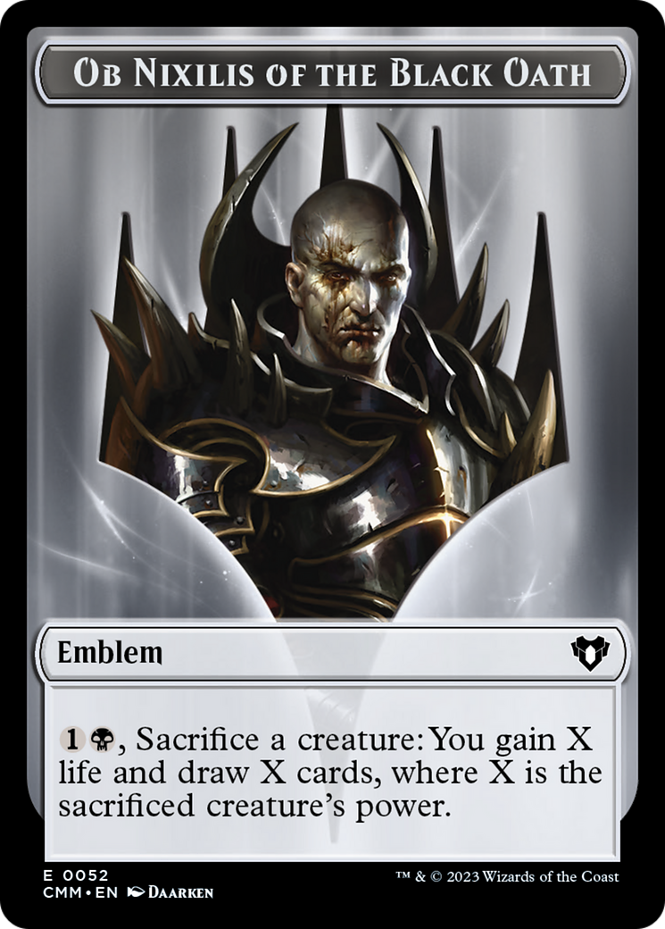 Ob Nixilis of the Black Oath Emblem [Commander Masters Tokens] | Tabernacle Games