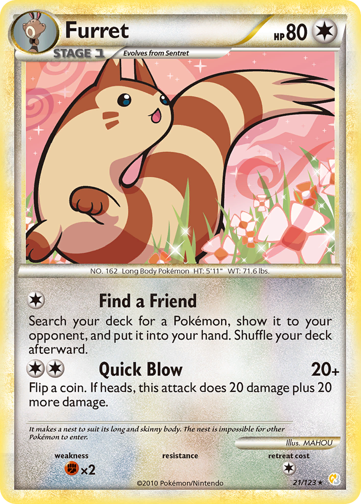 Furret (21/123) [HeartGold & SoulSilver: Base Set] | Tabernacle Games