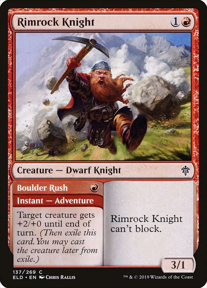 Rimrock Knight // Boulder Rush [Throne of Eldraine] | Tabernacle Games