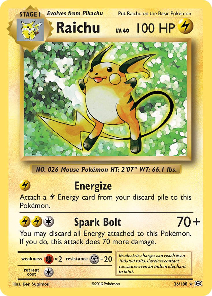 Raichu (36/108) (Theme Deck Exclusive) [XY: Evolutions] | Tabernacle Games