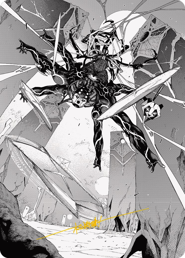 Kaito, Dancing Shadow 2 Art Card (Gold-Stamped Signature) [Phyrexia: All Will Be One Art Series] | Tabernacle Games