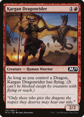 Kargan Dragonrider [Core Set 2019] | Tabernacle Games