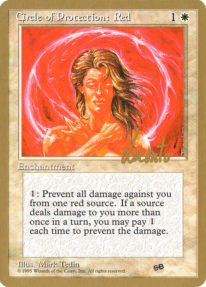 Circle of Protection: Red (Michael Loconto) (SB) (4ED) [Pro Tour Collector Set] | Tabernacle Games