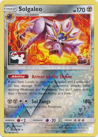 Solgaleo (142/236) (Pokemon Club Special Print) [Sun & Moon: Cosmic Eclipse] | Tabernacle Games