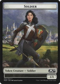 Soldier // Dinosaur Double-Sided Token [Game Night 2019 Tokens] | Tabernacle Games