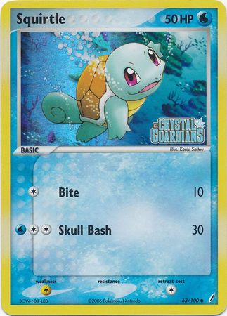 Squirtle (63/100) (Stamped) [EX: Crystal Guardians] | Tabernacle Games