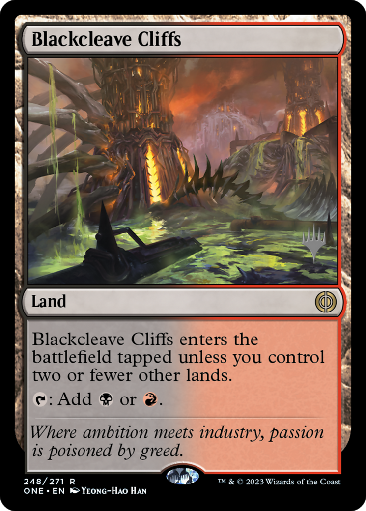 Blackcleave Cliffs (Promo Pack) [Phyrexia: All Will Be One Promos] | Tabernacle Games