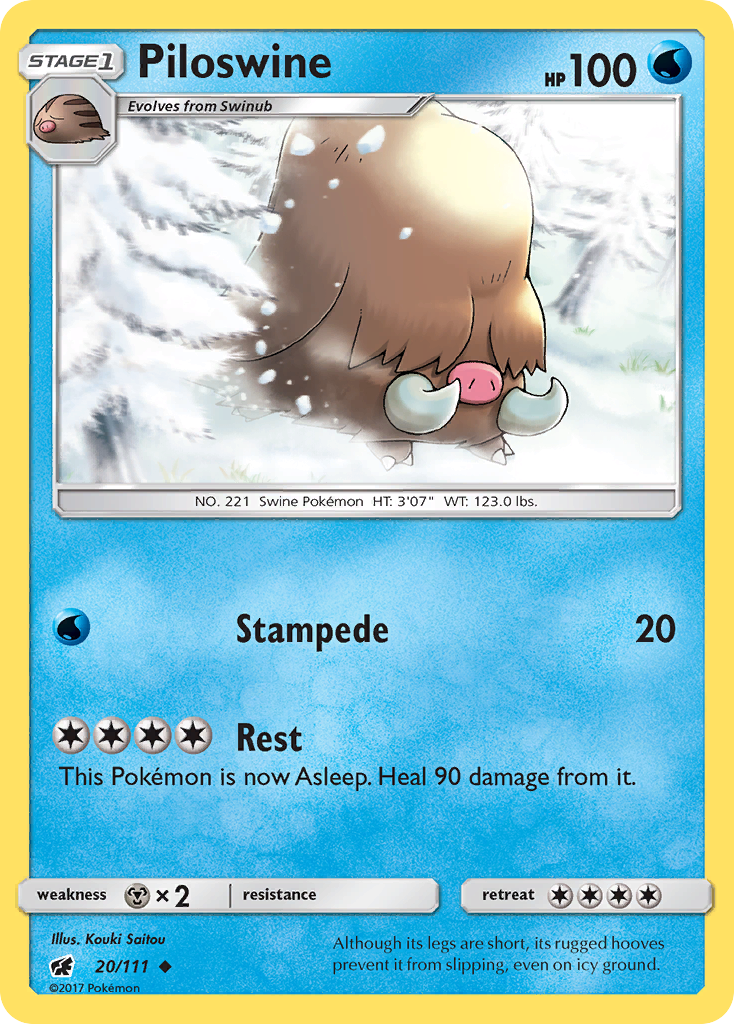 Piloswine (20/111) [Sun & Moon: Crimson Invasion] | Tabernacle Games