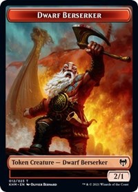 Dwarf Berserker // Cat Double-sided Token [Kaldheim Tokens] | Tabernacle Games